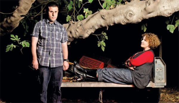 Ophir Nuriel with his mentor, poet Agi Mishol. "She's the Scheherazade of poems." Photo by Reli Avrahami